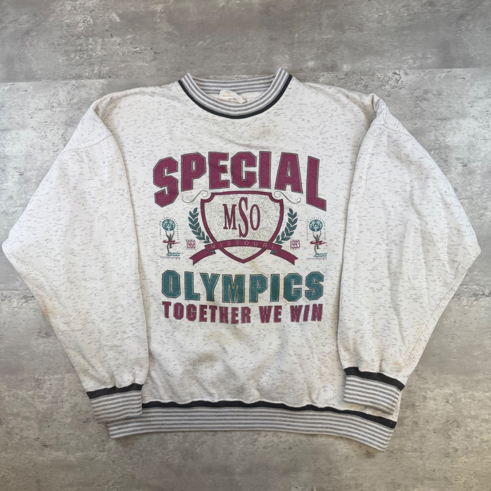 Vintage 1993 Special Olympics Missouri MSO Sweatshirt Oatmeal Heather XL